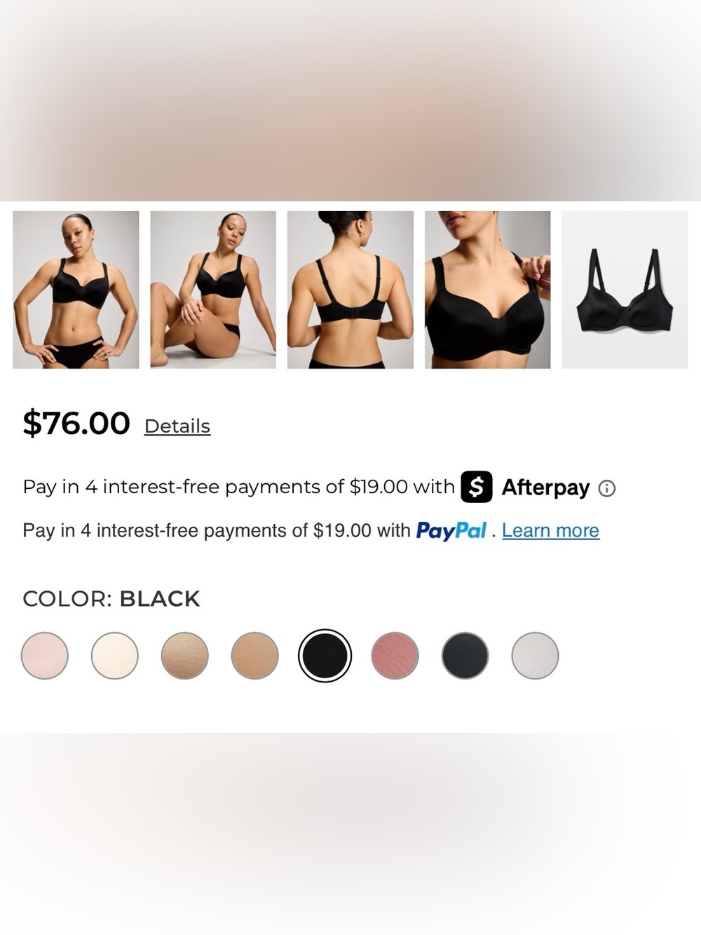 NWT Soma "Stunning Balconette Bra" in Black, size 40D - Picture 5 of 7